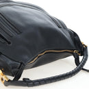 Chloe Marcie Shoulder Bag Leather Black Gold Auth 200530V-6