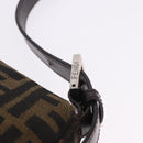 FENDI Zucca Canvas Mamma Baguette Shoulder Bag Brown Black Auth 200533V-18