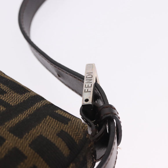 FENDI Zucca Canvas Mamma Baguette Shoulder Bag Brown Black Auth 200533V