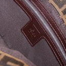 FENDI Zucca Canvas Mamma Baguette Shoulder Bag Brown Black Auth 200533V-21