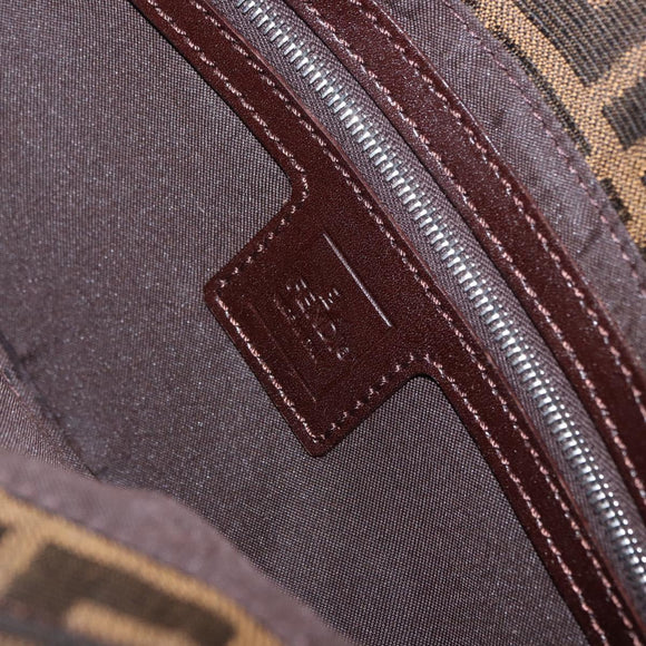 FENDI Zucca Canvas Mamma Baguette Shoulder Bag Brown Black Auth 200533V