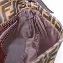 FENDI Zucca Canvas Mamma Baguette Shoulder Bag Brown Black Auth 200533V-23