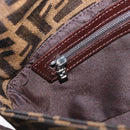 FENDI Zucca Canvas Mamma Baguette Shoulder Bag Brown Black Auth 200533V-24