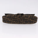 FENDI Zucca Canvas Mamma Baguette Shoulder Bag Brown Black Auth 200533V-5