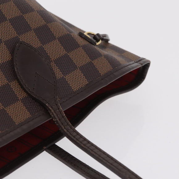 LOUIS VUITTON Damier Ebene Neverfull MM Tote Bag N51105 LV Auth 200534A