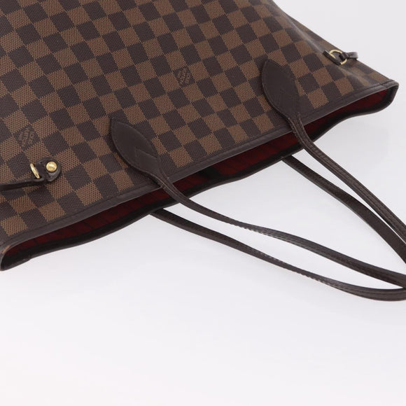 LOUIS VUITTON Damier Ebene Neverfull MM Tote Bag N51105 LV Auth 200534A