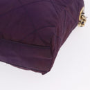 PRADA Chain Shoulder Bag Nylon Purple Gold Auth 200535-12