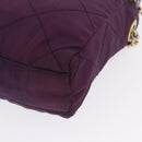 PRADA Chain Shoulder Bag Nylon Purple Gold Auth 200535-14