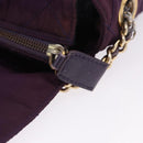 PRADA Chain Shoulder Bag Nylon Purple Gold Auth 200535-17