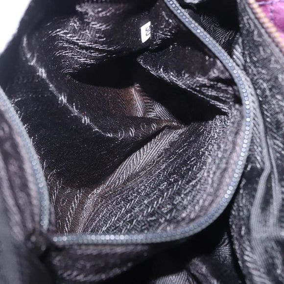 PRADA Chain Shoulder Bag Nylon Purple Gold Auth 200535