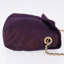 PRADA Chain Shoulder Bag Nylon Purple Gold Auth 200535-4