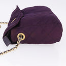 PRADA Chain Shoulder Bag Nylon Purple Gold Auth 200535-5