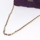 PRADA Chain Shoulder Bag Nylon Purple Gold Auth 200535-7