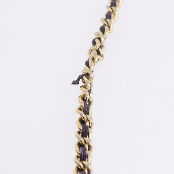 PRADA Chain Shoulder Bag Nylon Purple Gold Auth 200535