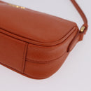PRADA Accessory Pouch Saffiano leather Orange Gold Auth 200537V-16