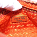 PRADA Accessory Pouch Saffiano leather Orange Gold Auth 200537V-20