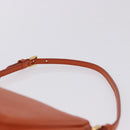 PRADA Accessory Pouch Saffiano leather Orange Gold Auth 200537V-14