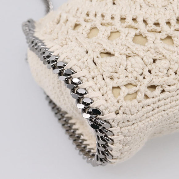 Stella McCartney Falabella Chain Shoulder Bag Knit 2way Ivory Auth 200538V