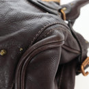 Chloe Paddington Hand Bag Leather Brown Gold Silver Auth 200539V-11