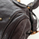 Chloe Paddington Hand Bag Leather Brown Gold Silver Auth 200539V-13