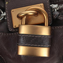 Chloe Paddington Hand Bag Leather Brown Gold Silver Auth 200539V-15
