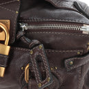 Chloe Paddington Hand Bag Leather Brown Gold Silver Auth 200539V-16