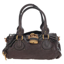 Chloe Paddington Hand Bag Leather Brown Gold Silver Auth 200539V-2