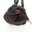 Chloe Paddington Hand Bag Leather Brown Gold Silver Auth 200539V-5