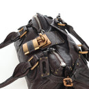 Chloe Paddington Hand Bag Leather Brown Gold Silver Auth 200539V-6