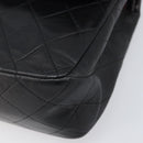 CHANEL Chain Matelasse 25 Shoulder Bag Lamb Skin Black Gold CC Auth 200542SAM-10