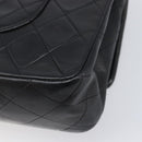 CHANEL Chain Matelasse 25 Shoulder Bag Lamb Skin Black Gold CC Auth 200542SAM-12