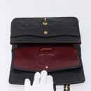 CHANEL Chain Matelasse 25 Shoulder Bag Lamb Skin Black Gold CC Auth 200542SAM-16