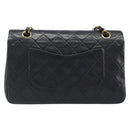 CHANEL Chain Matelasse 25 Shoulder Bag Lamb Skin Black Gold CC Auth 200542SAM-3