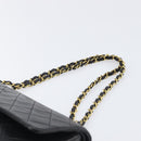 CHANEL Chain Matelasse 25 Shoulder Bag Lamb Skin Black Gold CC Auth 200542SAM-8