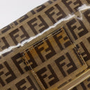 FENDI Zucchino Canvas Mamma Baguette Bag Coated Canvas Beige Gold Auth 200545V-9