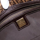 FENDI Zucchino Canvas Mamma Baguette Bag Coated Canvas Beige Gold Auth 200545V-21