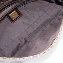 FENDI Zucchino Canvas Mamma Baguette Bag Coated Canvas Beige Gold Auth 200545V-11