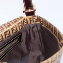 FENDI Zucchino Canvas Mamma Baguette Bag Coated Canvas Beige Gold Auth 200545V-22