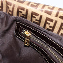 FENDI Zucchino Canvas Mamma Baguette Bag Coated Canvas Beige Gold Auth 200545V-24