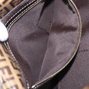 FENDI Zucchino Canvas Mamma Baguette Bag Coated Canvas Beige Gold Auth 200545V-25