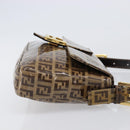 FENDI Zucchino Canvas Mamma Baguette Bag Coated Canvas Beige Gold Auth 200545V-3