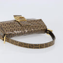 FENDI Zucchino Canvas Mamma Baguette Bag Coated Canvas Beige Gold Auth 200545V-7