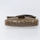 FENDI Zucchino Canvas Mamma Baguette Bag Coated Canvas Beige Gold Auth 200545V-5