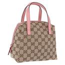 GUCCI GG Canvas Hand Bag Beige 124542 Auth 200546V-1