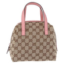 GUCCI GG Canvas Hand Bag Beige 124542 Auth 200546V-2