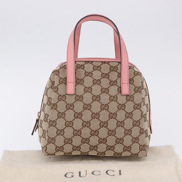 GUCCI GG Canvas Hand Bag Beige 124542 Auth 200546V