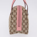 GUCCI GG Canvas Hand Bag Beige 124542 Auth 200546V-4