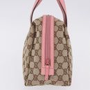 GUCCI GG Canvas Hand Bag Beige 124542 Auth 200546V-5