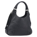 CHANEL Shoulder Bag Leather Black Silver CC Auth 200547A-1