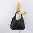 CHANEL Shoulder Bag Leather Black Silver CC Auth 200547A-24